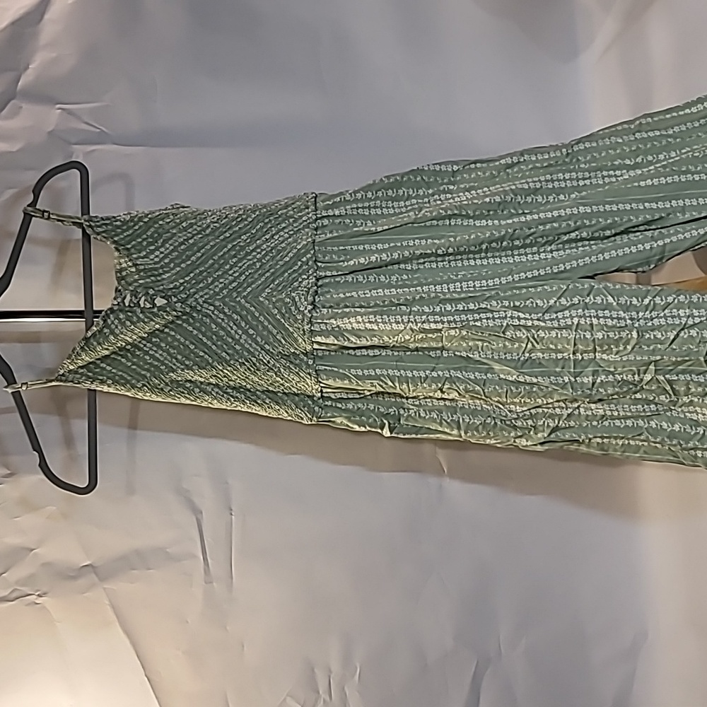 Sincerely Jules Sage Green Floral Jumpsuit Adjustable Straps Sz XL